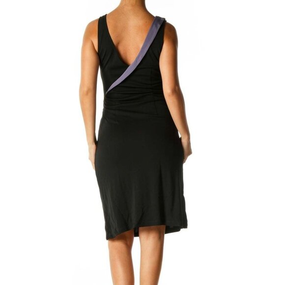 BCBGMAXAZRIA Womens Size M Sheath Dress Black Purple Color Blocked Sleeveless - Picture 13 of 13